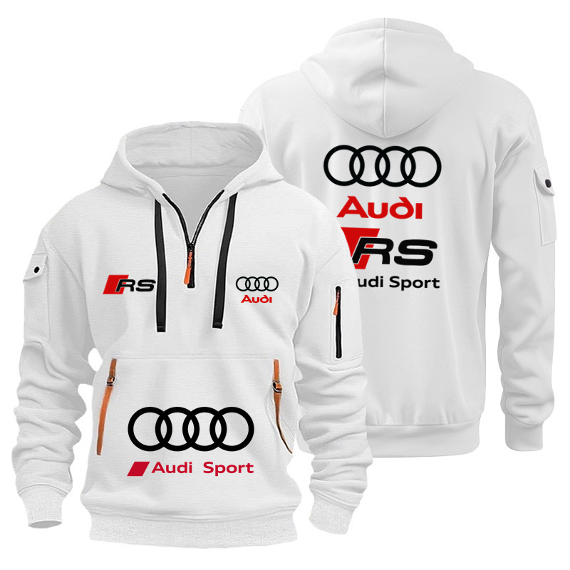 Streetwear Brand Hoodies - Audi Marka Unisex Motosiklet Yarışı Kapüşonlu