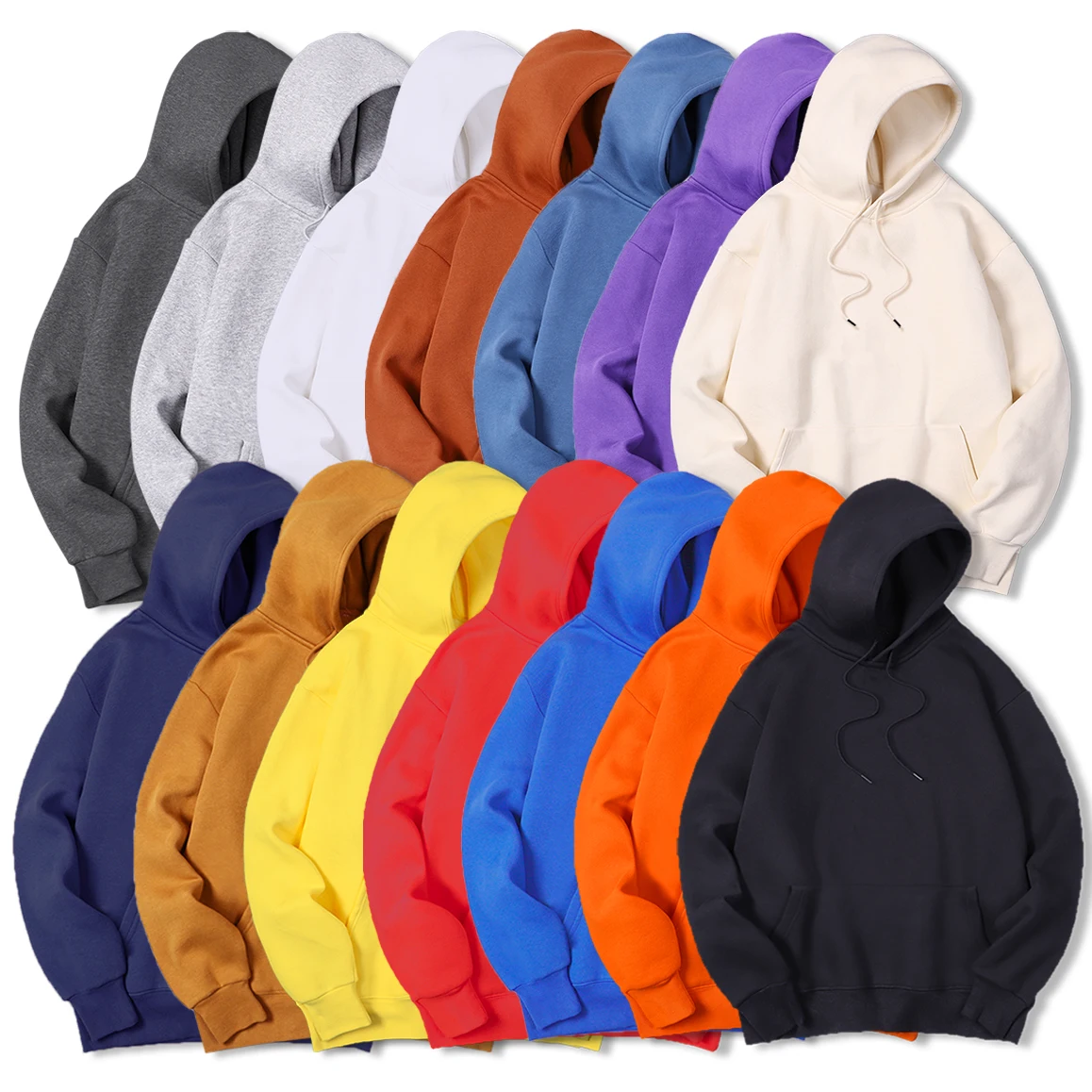 Streetwear Brand Hoodies - Erkek Düz Renk Kapüşonlu Kazak Sıcak
