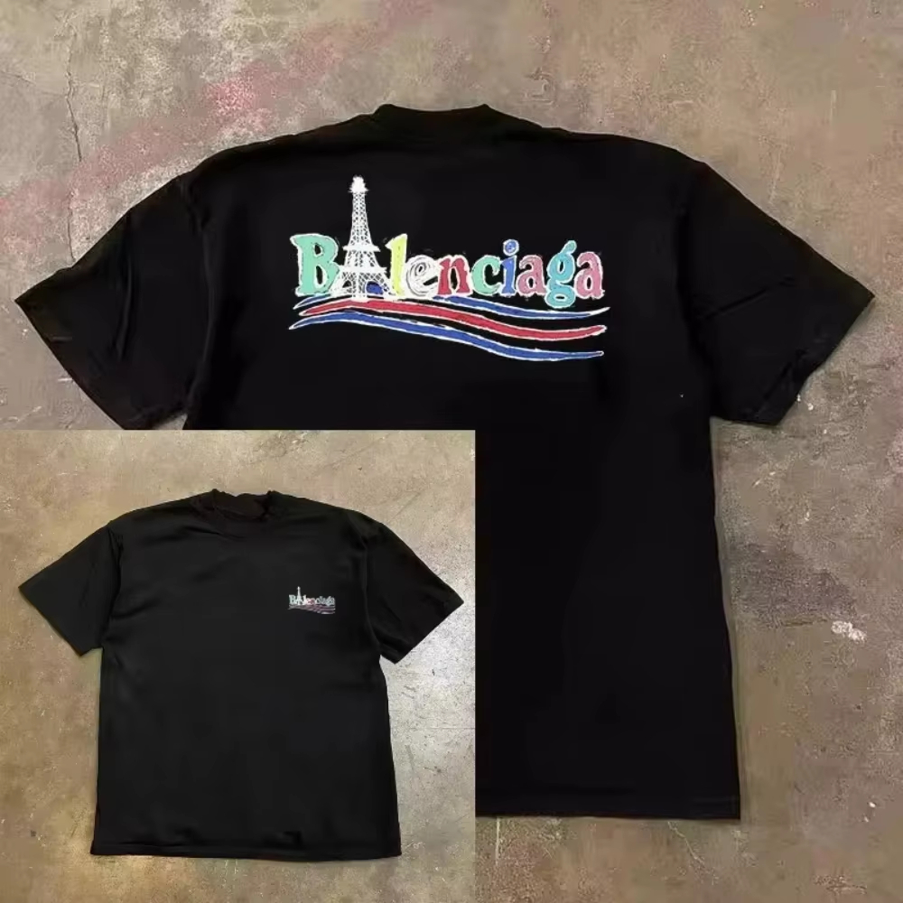 Streetwear Brand Paris - Paris Kulesi Dopamin Gökkuşağı Kelime Moda